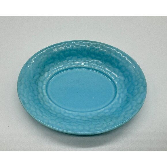 Wade Golden Turquoise Small Gravy Boat Sauce Pitcher w Under Plate Gold Teal A - Picture 8 of 10